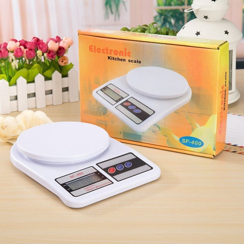 báscula digital de cocina SF400 blanca para repostería y alimentos Holybook