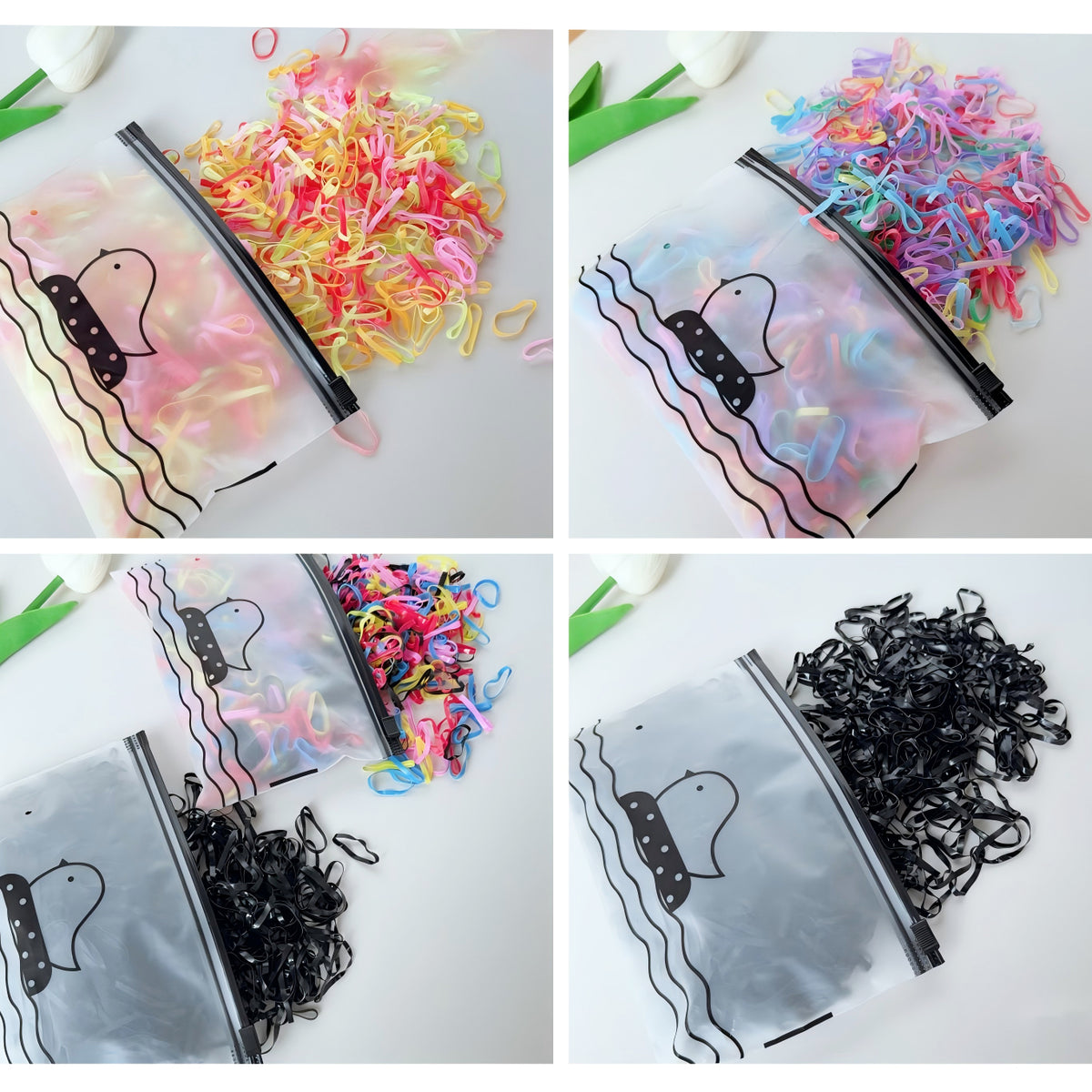 Ligas para el Cabello Desechables de Alta Elasticidad – Paquete al Mayoreo（Mayoreo）