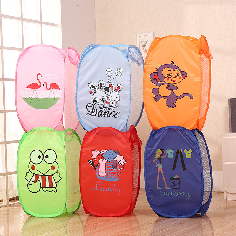 Cesto de ropa sucia con diseño de animal para niños, plegable y transpirable