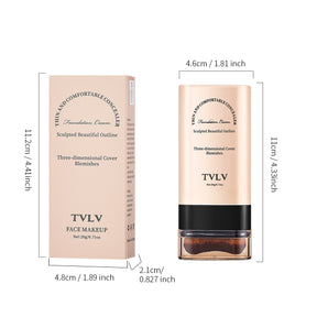 Base en barra con brocha – Corrector y maquillaje 2 en 1 – Larga duración, resistente al agua – 5 tonos （Mayoreo）