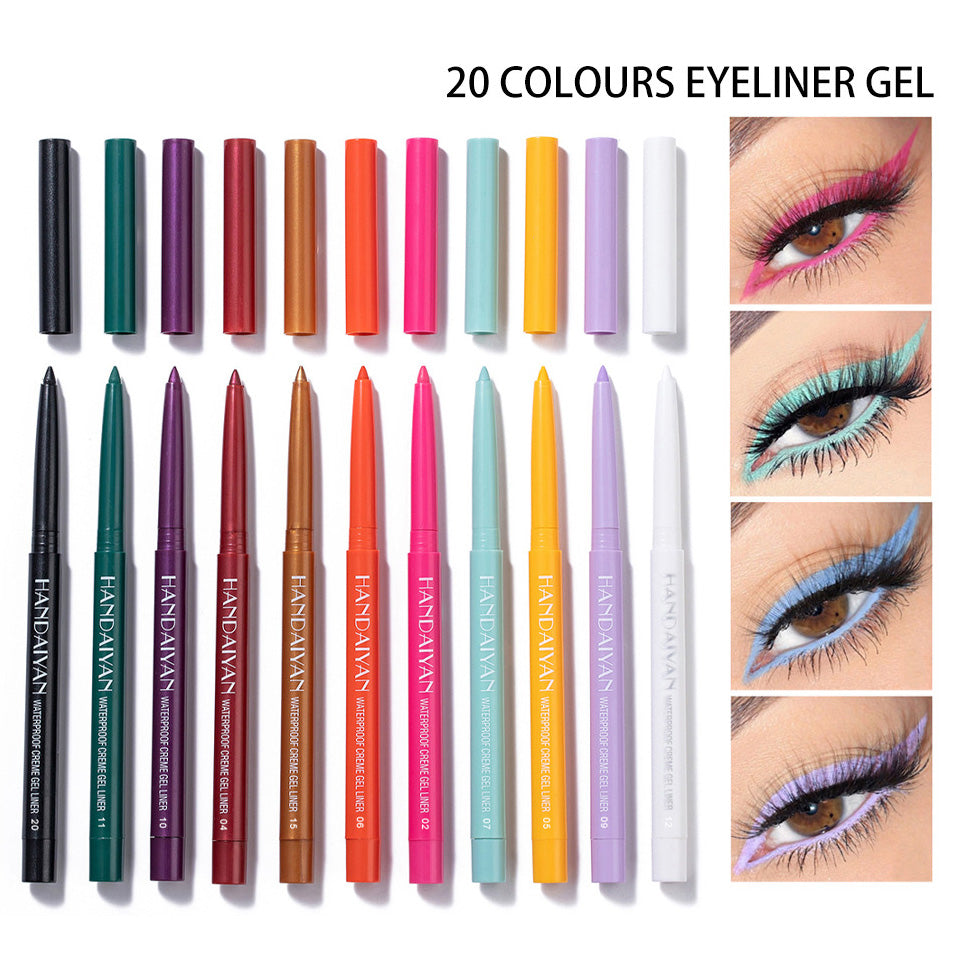 Lápiz Delineador en Gel– 20 colores intensos | Waterproof, larga duración（Mayoreo）