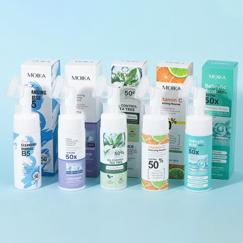 Holybook Espuma Limpiadora Facial con Cepillo–5 Fórmulas Especializadas para Cada Tipo de Piel（Mayoreo）