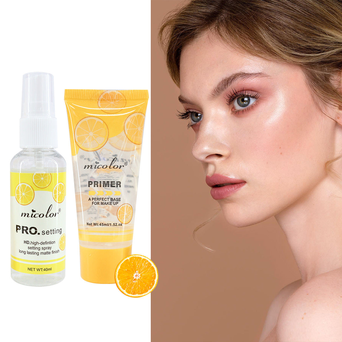 Set Holybook: Primer de Maquillaje + Spray Fijador | 3 Aromas Frutales – Uva, Durazno, Naranja（Mayoreo）