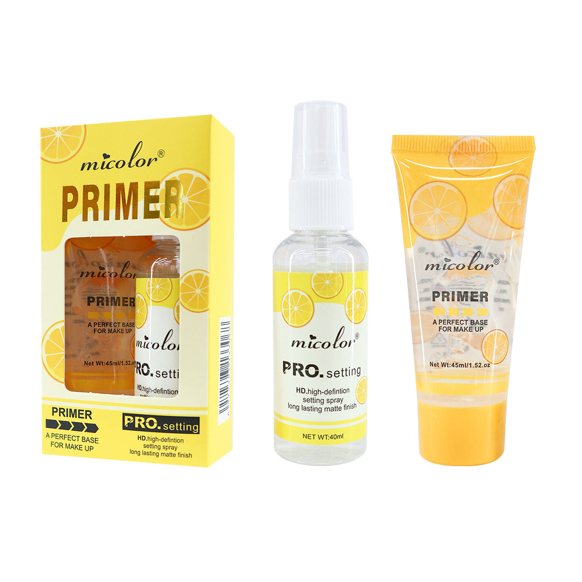 Set Holybook: Primer de Maquillaje + Spray Fijador | 3 Aromas Frutales – Uva, Durazno, Naranja（Mayoreo）