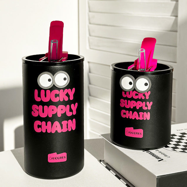 350ML/600ML Tazas de Acero Inoxidable para Café-BlackBerry Pink con Pajilla Reutilizable (Envío Inmediato)