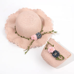 Sombrero De Paja Floral + Bolso Peque?o (300 Piezas)(Personalización) - HOLY BOOK