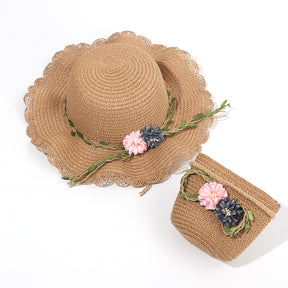 Sombrero De Paja Floral + Bolso Peque?o (300 Piezas)(Personalización) - HOLY BOOK