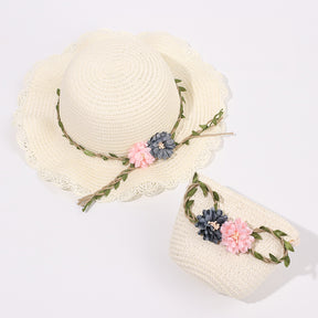 Sombrero De Paja Floral + Bolso Peque?o (300 Piezas)(Personalización) - HOLY BOOK