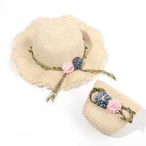 Sombrero De Paja Floral + Bolso Peque?o (300 Piezas)(Personalización) - HOLY BOOK