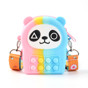 Bolsa De Silicona Para Ni?os Lindo Tote Degradado Bolso De Mano Con Forma De Panda (Personalizado)
