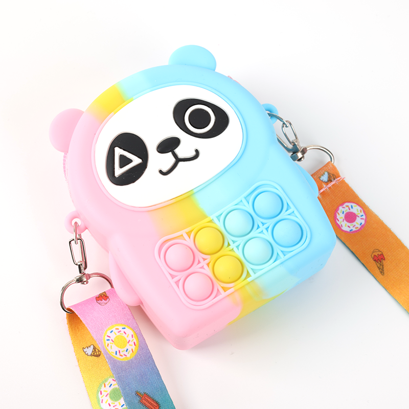 Bolsa De Silicona Para Ni?os Lindo Tote Degradado Bolso De Mano Con Forma De Panda (Personalizado)