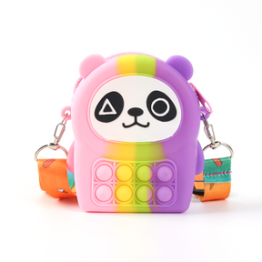 Bolsa De Silicona Para Ni?os Lindo Tote Degradado Bolso De Mano Con Forma De Panda (Personalizado)