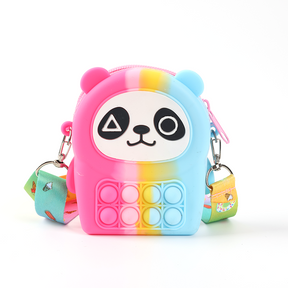 Bolsa De Silicona Para Ni?os Lindo Tote Degradado Bolso De Mano Con Forma De Panda (Personalizado)