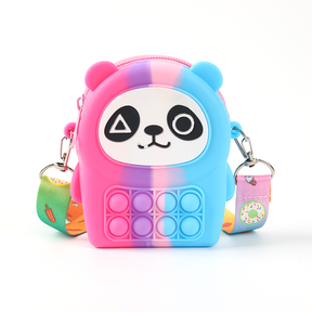Bolsa De Silicona Para Ni?os Lindo Tote Degradado Bolso De Mano Con Forma De Panda (Personalizado)