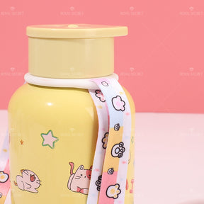 220ML Taza de agua aislada con correa cruzada de acero inoxidable 304 con dise?o de gato lindo de dibujos animados(Personalización) - HOLY BOOK
