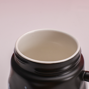 450 ml  Taza De Panda De Dibujos Animados Taza De Agua De Cerámica Con Tapa Y Cuchara (Personalizado)