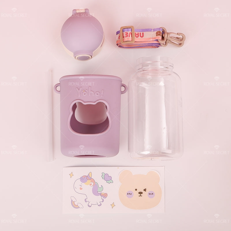 650ML Oso Botella De Agua Con Pajita Y Estuche(Personalización) - HOLY BOOK