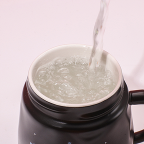 450 ml  Taza De Panda De Dibujos Animados Taza De Agua De Cerámica Con Tapa Y Cuchara (Personalizado)