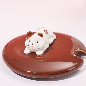 450 ml  Taza De Gato Taza De Agua De Cerámica Con Tapa Y Cuchara (Personalizado)