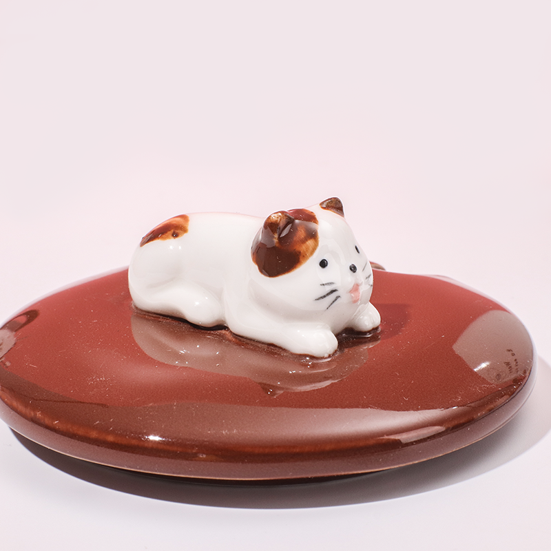 450 ml  Taza De Gato Taza De Agua De Cerámica Con Tapa Y Cuchara (Personalizado)