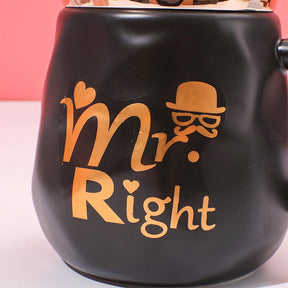 460 ml Taza De Pareja Taza De Agua De Cerámica Con Tapa (Personalizado)
