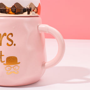 460 ml Taza De Pareja Taza De Agua De Cerámica Con Tapa (Personalizado)