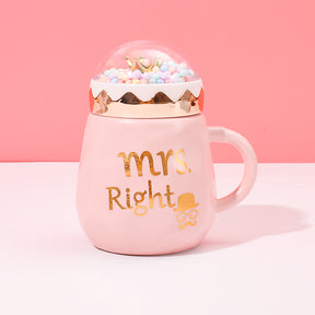460 ml Taza De Pareja Taza De Agua De Cerámica Con Tapa (Personalizado)