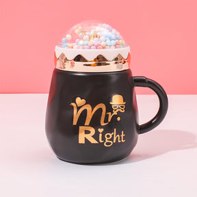 460 ml Taza De Pareja Taza De Agua De Cerámica Con Tapa (Personalizado)