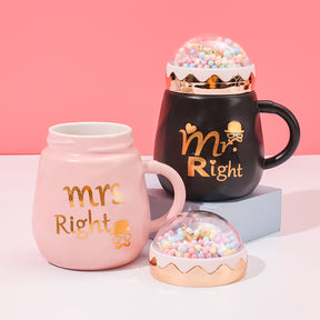 460 ml Taza De Pareja Taza De Agua De Cerámica Con Tapa (Personalizado)