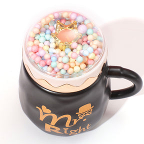 460 ml Taza De Pareja Taza De Agua De Cerámica Con Tapa (Personalizado)