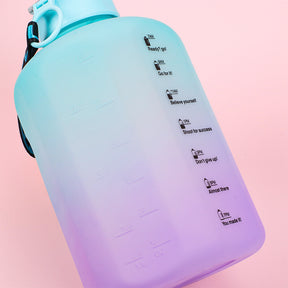 2.2L Botella Deportiva De Gran Capacidad Vaso De Agua De Plástico Degradado Con Asa Taza De Agua Inspiradora Escarchado (Personalizado)