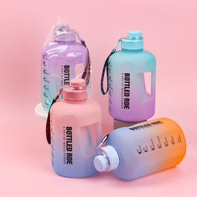 2.2L Botella Deportiva De Gran Capacidad Vaso De Agua De Plástico Degradado Con Asa Taza De Agua Inspiradora Escarchado (Personalizado)