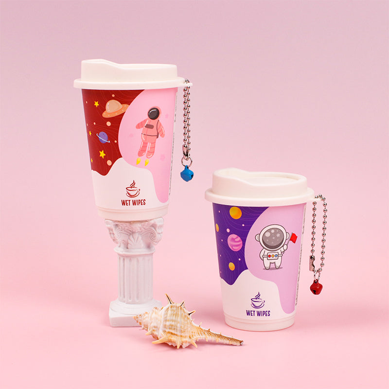 4 latas Cute Kawaii Toallitas Desmaquillantes En Lata Toallitas Húmedas Astronauta Portátil Tejido De Bebe 30 Hojas (Personalizado)