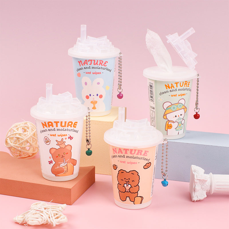4 latas Toallitas Desmaquillantes En Lata Toallitas Húmedas Serie De Animales Tejido De Bebe 30 Hojas (Personalizado)