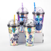 Vaso Frío Astronauta LED Con Pajita 450ML (60 Pieces) - HOLY BOOK