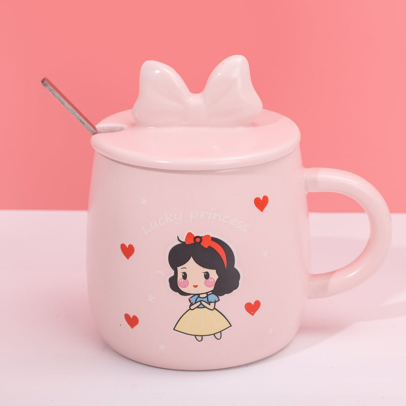480ml Taza De Cerámica Princesa Con Taza Y Cuchara (60 Pieces)(Personalización) - HOLY BOOK