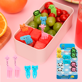 10 Piezas Tenedor De Fruta Animal De Dibujos Animados Tenedor De Resina Reutilizable Palillos De Dientes Para Ni?os (Personalizado)