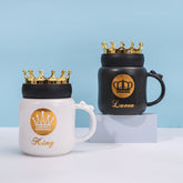 480 ml Taza De Cerámica Con Tapa Corona (60 Pieces)(Personalización) - HOLY BOOK