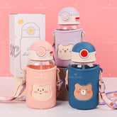 650ML Oso Botella De Agua Con Pajita Y Estuche(Personalización) - HOLY BOOK