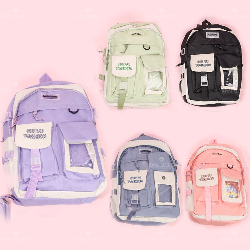 Mochila de estudiante de gran capacidad Patchwork mochila backpack (Personalizado)