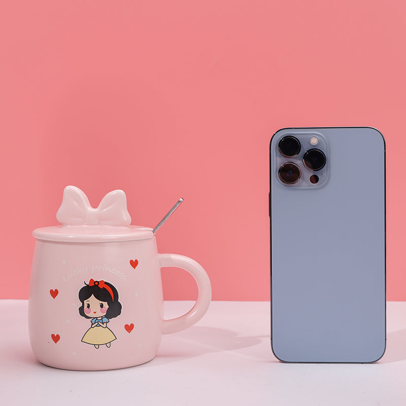 480ml Taza De Cerámica Princesa Con Taza Y Cuchara (60 Pieces)(Personalización) - HOLY BOOK