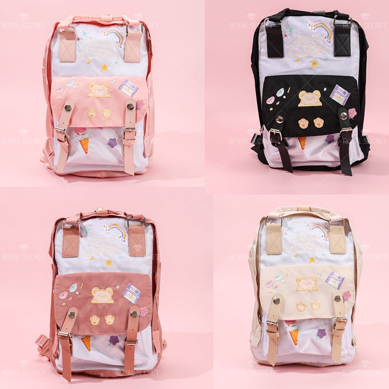 Ni?os dibujos animados mochila de gran capacidad patchwork mochila de color (Personalizado)
