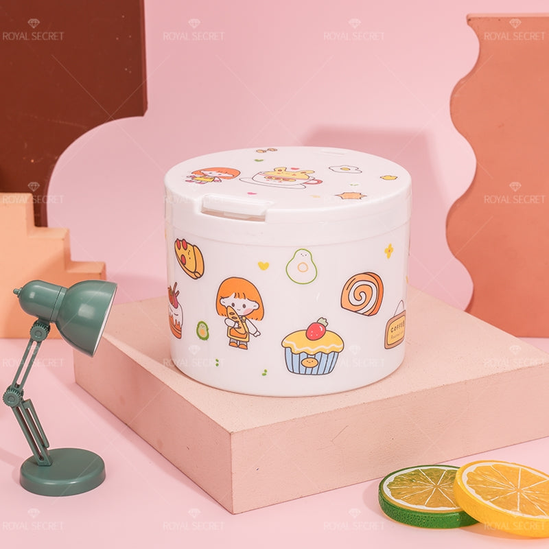 Round flip desktop bin con pegatinas (Personalizado)