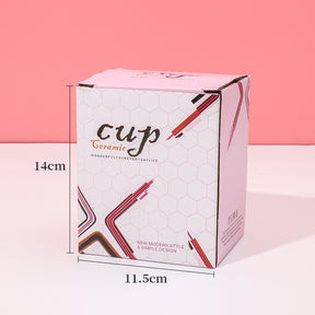 450 ml  Taza De Panda De Dibujos Animados Taza De Agua De Cerámica Con Tapa Y Cuchara (Personalizado)