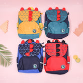 Mochila de estudiante de gran capacidad patchwork cartoon dinosaur backpack (Personalizado)