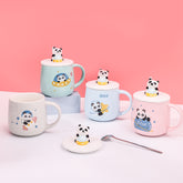 480ml Taza De Cerámica Panda Astronaut Con Cuchara (60 Pieces)(Personalización) - HOLY BOOK