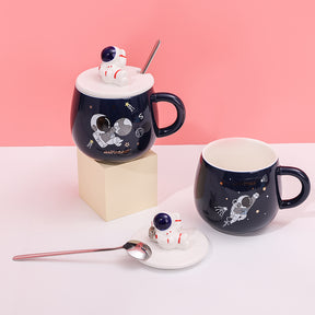 480ml Taza De Cerámica De Astronauta Con Tapa Y Cuchara (60 Pieces)(Personalización) - HOLY BOOK