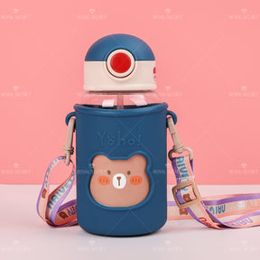 650ML Oso Botella De Agua Con Pajita Y Estuche(Personalización) - HOLY BOOK