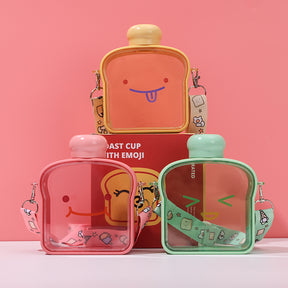 380 ml Taza de tostadas con botella de agua peque?a con emoji - HOLY BOOK