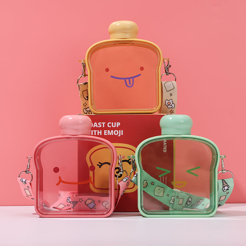 380 ml Taza de tostadas con botella de agua peque?a con emoji - HOLY BOOK